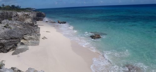 overhead view of the beach in Eleuthera