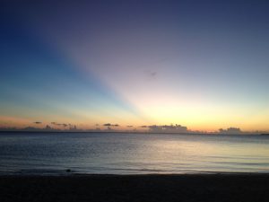 sunset in the Bahamas after a day of volunteering